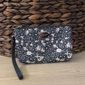 Michael Kors Floral Wristlet - Blue and White